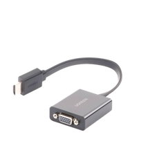 Adaptador HDMI a VGA / Resolución 1080P / Audio 3.5mm / Con Puerto Micro USB para Alimentación / Plug &  Play / No Requiere Controlador / ABS / Flexible y Duradero