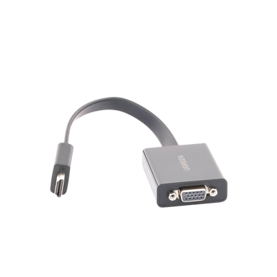 Adaptador HDMI a VGA / Resolución 1080P / Audio 3.5mm / Con Puerto Micro USB para Alimentación / Plug &  Play / No Requiere Controlador / ABS / Flexible y Duradero