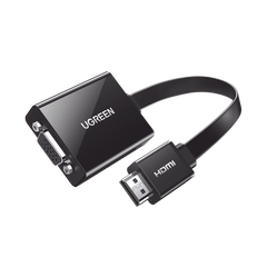 Adaptador HDMI a VGA / Resolución 1080P / Audio 3.5mm / Con Puerto Micro USB para Alimentación / Plug &  Play / No Requiere Controlador / ABS / Flexible y Duradero