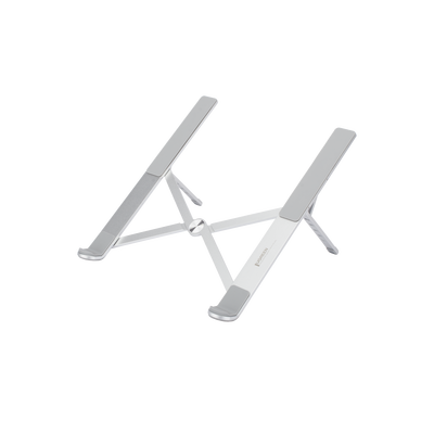 Soporte Portátil de Aluminio para Laptop / Amplia Compatibilidad de 11-17.3" / Ajuste de Altura 46.5 mm-136.5 mm / Capacidad de carga de 5 kg / Diseño Plegable / Material de Aleación de Aluminio + Silicona.