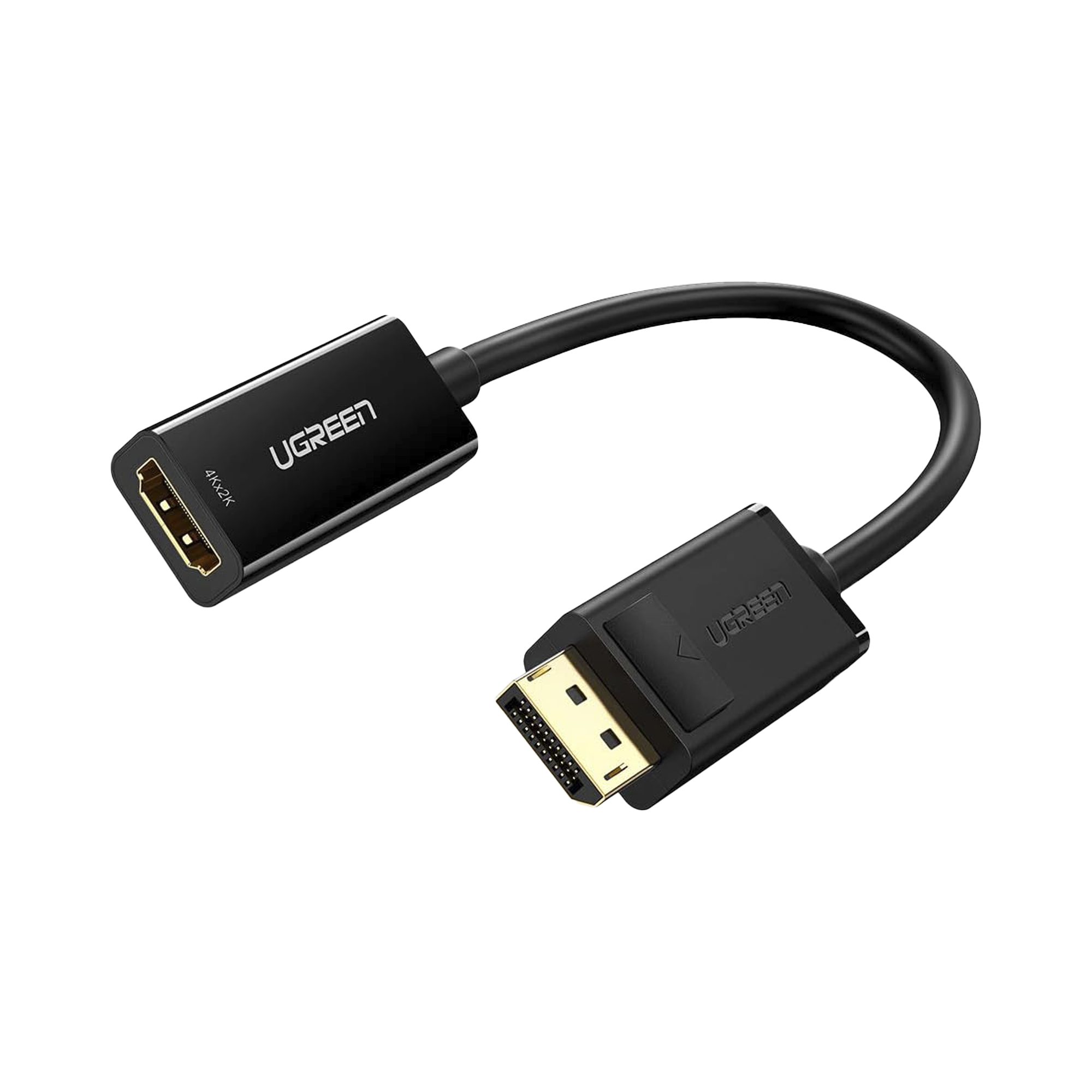 Convertidor DisplayPort a HDMI 4K| 3D | HDR | Blindaje Interno | Botón Liberador | Carcasa de ABS | Plug & Play | CE, FCC, RoHS | Cable de 25 cm (9.84 Pulgadas).