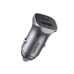 Cargador de Auto 30W | 2 Puertos USB-A y USB-C | Carga Rápida | Compatible con Vehículos de 12 y 24 VCD | PD3.0, QC4.0, SCP, PPS | Indicador Led | Diseño Compacto | Chip Inteligente | Caja de Aluminio.
