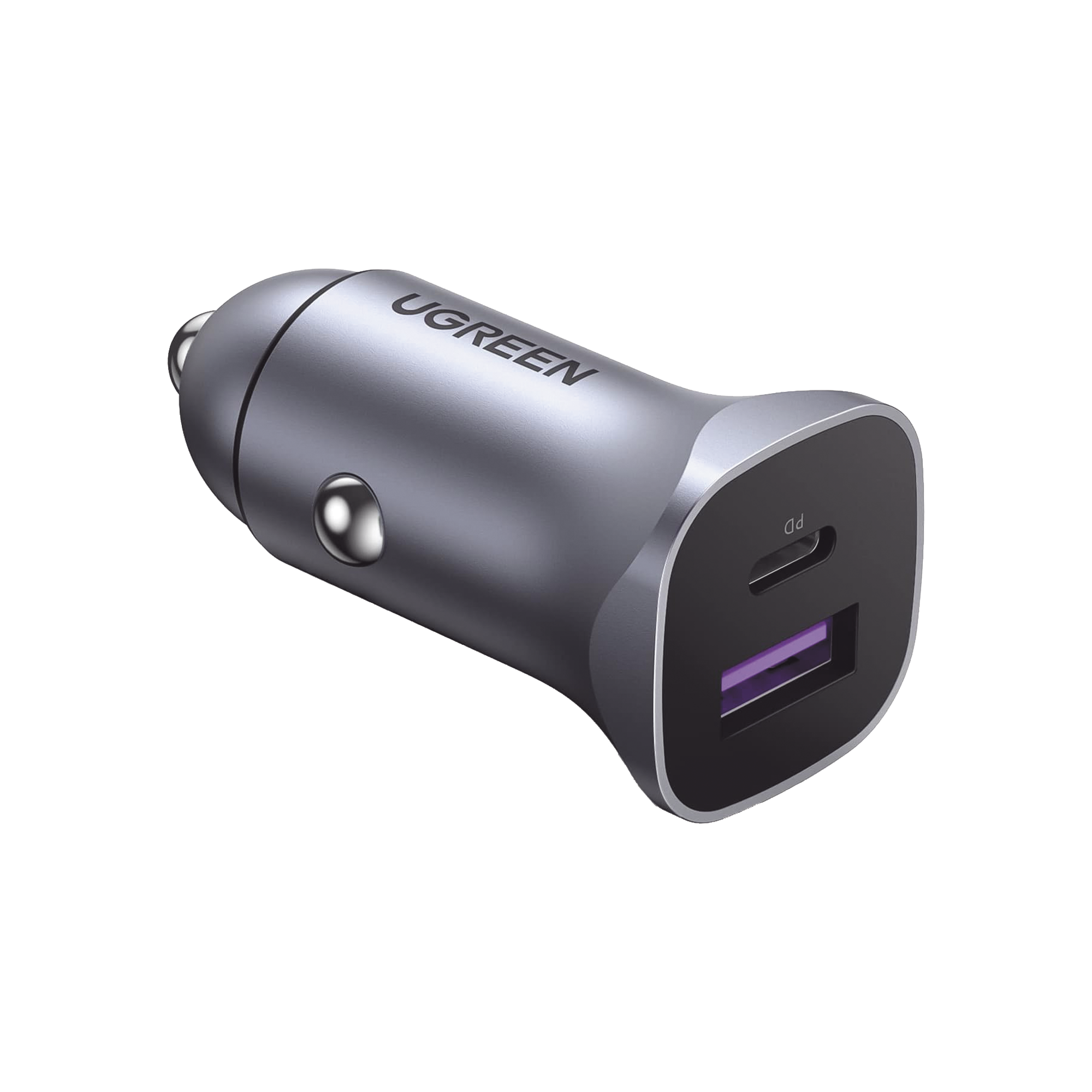 Cargador de Auto 30W | 2 Puertos USB-A y USB-C | Carga Rápida | Compatible con Vehículos de 12 y 24 VCD | PD3.0, QC4.0, SCP, PPS | Indicador Led | Diseño Compacto | Chip Inteligente | Caja de Aluminio