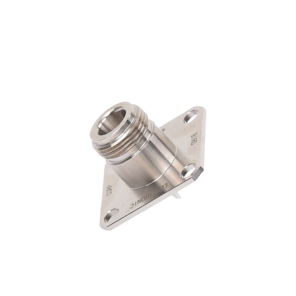 Conector N Hembra de Cambio Rápido / Wattmetro BIRD 43, 4304, 4 perforaciones a 18 mm, Níquel/ Plata/ Teflón.â€‹