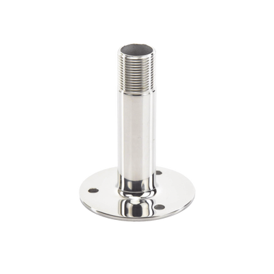 Montaje recto de acero inoxidable de 4 pulgadas de alto y 3 de base.