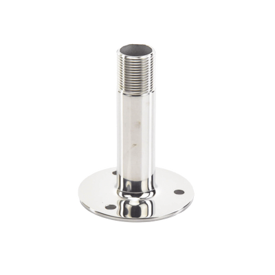 Montaje recto de acero inoxidable de 4 pulgadas de alto y 3 de base.