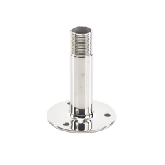 Montaje recto de acero inoxidable de 4 pulgadas de alto y 3 de base.