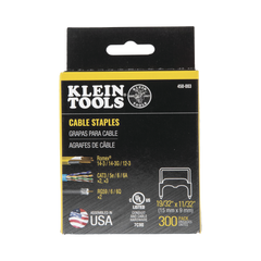 Paquete de 300 Grapas con Aislamiento, para Cables NM (RomexÆ) como 14/3, 14/3G, 12/3 y otros cables de hasta 11/32 x 19/32 (9 mm x 15 mm / 0.35 x 0.59 pulgadas).