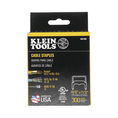 Paquete de 300 Grapas con Aislamiento,  para Cables NM (Romex®) como 14/3, 14/3G, 12/3 y otros cables de hasta 11/32'' × 19/32'' (9 mm × 15 mm).