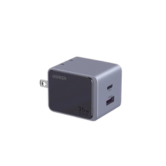 Cargador de 35W serie Nexode S | 2 Puertos de Carga Rápida | 1 USB-C | 1 USB-A | Tecnología GaN II | PD3.0 | QC4.0 | FCP/SCP/AFC/PPS/PPS2.0 | Tecnología de Protección Térmica | Optimiza la Carga | Carcasa Ignifuga.