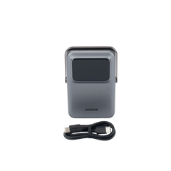 Power Bank Serie UNO Inalambrico | 10000mAh | 7.5W/20W  |  Con Emojis de Estado | Carga Rápida USB-C Bidireccional  | Pantalla TFT  Inteligente | Con Holder | Color Grey.