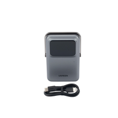 Power Bank Serie UNO Inalambrico | 10000mAh | 7.5W/20W  |  Con Emojis de Estado | Carga Rápida USB-C Bidireccional  | Pantalla TFT  Inteligente | Con Holder | Color Grey.