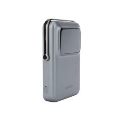 Power Bank Serie UNO Inalambrico | 10000mAh | 7.5W/20W  |  Con Emojis de Estado | Carga Rápida USB-C Bidireccional  | Pantalla TFT  Inteligente | Con Holder | Color Grey.