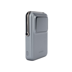 Power Bank Serie UNO Inalambrico | 10000mAh | 7.5W/20W  |  Con Emojis de Estado | Carga Rápida USB-C Bidireccional  | Pantalla TFT  Inteligente | Con Holder | Color Grey.