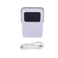 Power Bank Serie UNO Inalambrico | 10000mAh | 7.5W/20W  |  Con Emojis de Estado | Carga Rápida USB-C Bidireccional  | Pantalla TFT  Inteligente | Con Holder | Color Purple.