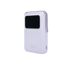 Power Bank Serie UNO Inalambrico | 10000mAh | 7.5W/20W  |  Con Emojis de Estado | Carga Rápida USB-C Bidireccional  | Pantalla TFT  Inteligente | Con Holder | Color Purple.