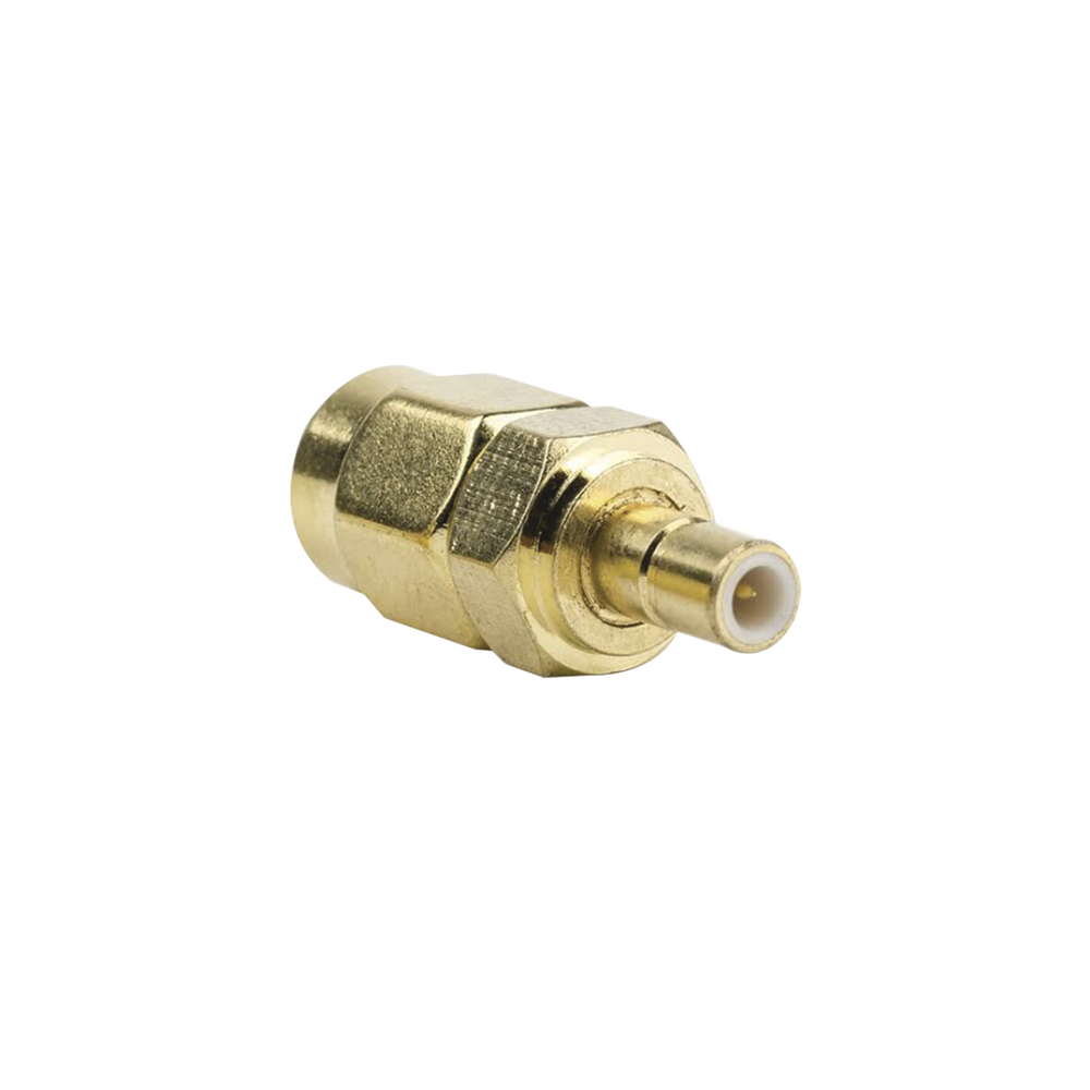 Adaptador Coaxial en Línea, de Conector SMA Macho a SMB Hembra, Oro/ Oro/ Teflón.