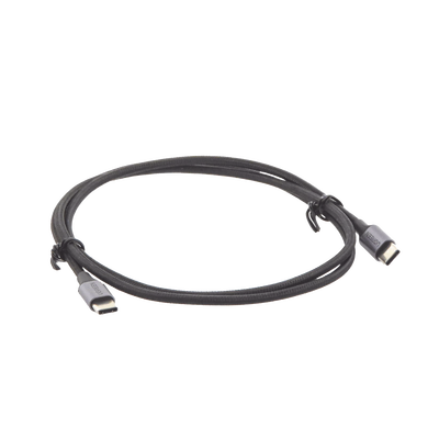 Cable USB-C a USB-C | 1 Metro | Transferencia de datos de 480 Mbps | Carga Rápida de hasta 60W | QC 4.0/3.0/2.0 | PD3.0 | FPC | AFC | Protección Integrada | Caja de Aluminio | Nylon Trenzado | Color Negro.