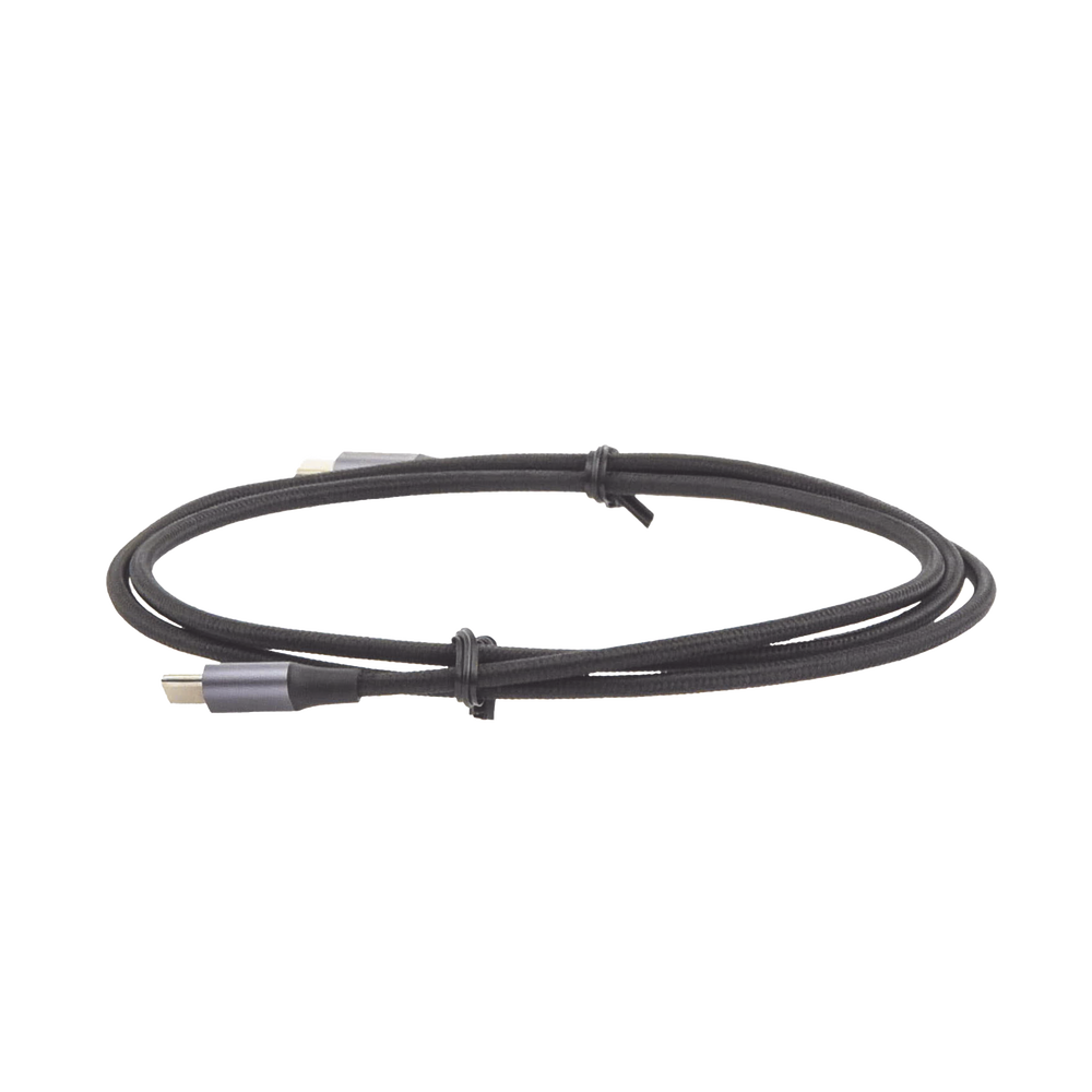Cable USB-C a USB-C | 1 Metro (3.28 Pies) | Transferencia de Datos de 480 Mbps | Carga Rápida de Hasta 60W | QC 4.0/3.0/2.0 | PD3.0 | FPC | AFC | Protección Integrada | Caja de Aluminio | Nylon Trenzado | Color Negro
