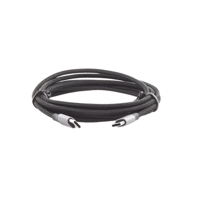 Cable USB-C a USB-C | 2 Metros | Transferencia de datos de 480 Mbps | Carga Rápida de hasta 60W | QC 4.0/3.0/2.0 | PD3.0 | FPC | AFC | Protección Integrada | Caja de Aluminio | Nylon Trenzado | Color Negro.