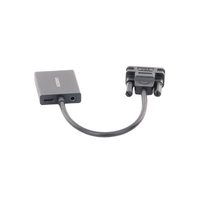 Entrada: VGA Macho / Salida: HDMI Hembra / Resolución de 1080P@60Hz / Puerto Estéreo de 3.5 mm / Plug and Play, Sin Controlador / Longitud del Cable 15 cm. / Incluye Cable de Alimentacion USB / Incluye Cable de Audio de 3.5mm.