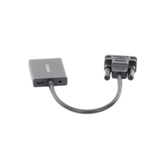 Entrada: VGA Macho / Salida: HDMI Hembra / Resolución de 1080P@60Hz / Puerto Estéreo de 3.5 mm / Plug and Play, Sin Controlador / Longitud del Cable 15 cm. / Incluye Cable de Alimentacion USB / Incluye Cable de Audio de 3.5mm.