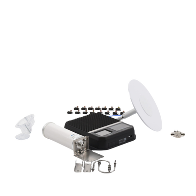 KIT Amplificador de señal celular 4G LTE, 3G y VOZ. Especial para cubrir áreas de hasta 1600 m² por ser de grado comercial e industrial. Soporta múltiples operadores, tecnologías y usuarios.
