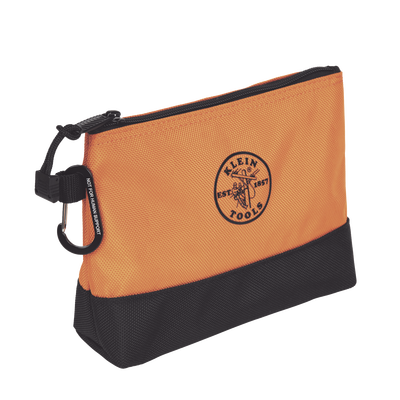 KIT 5 Bolsos Ultra Resistentes para Herramientas con Base y cierre Zipper, Colores: gris claro, amarillo, naranja, azul, gris oscuro. Todos con Mosquetones de Aluminio.