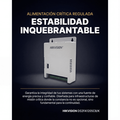 Fuente de Poder Regulada 12 Vcc / 13.5 Vcc / 15 Vcc para 8 Cámaras / 8 Amperes (1 Amp por Salida) / Voltaje de Entrada 90 - 130 VCA / Filtro de Ruido para Cámaras 4K / Modo para Largas Distancias