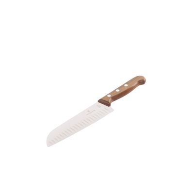 Cuchillo Santoku Wood de 17 cm, Filo con Alvéolos Estilo Japonés.