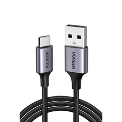 Cable USB-A a USB-C | 1 Metro (3.28 Pies) | Transferencia de Datos de 480 Mbps | Carga Rápida | QC 4.0/3.0/2.0 | FPC | AFC | Protección Integrada | Caja de Aluminio | Nylon Trenzado | Color Negro