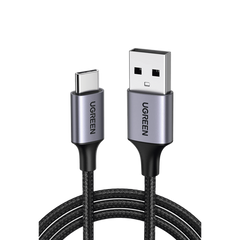 Cable USB-A a USB-C | 1 Metro | Transferencia de datos de 480 Mbps | Carga Rápida | QC 4.0/3.0/2.0 | FPC | AFC | Protección Integrada | Caja de Aluminio | Nylon Trenzado | Color Negro.