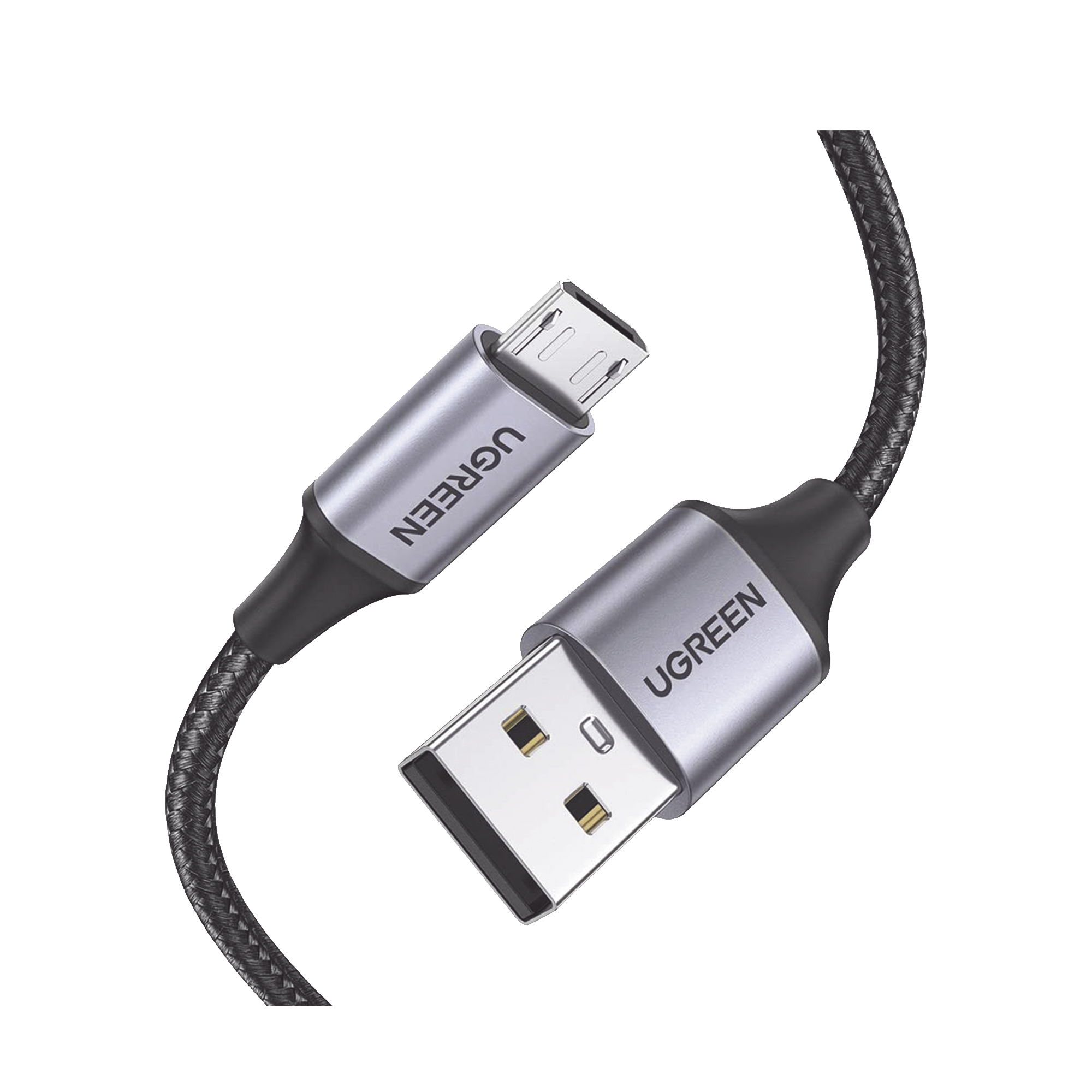 Cable USB-A a Micro USB | 1 Metro (3.28 Pies) | Carga Rápida | QC 3.0/2.0 | FPC | AFC | Transferencia de Datos de 480 Mbps | Recarga hasta 18W | Protección Integrada | Caja de Aluminio | Nylon Trenzado | Color Negro