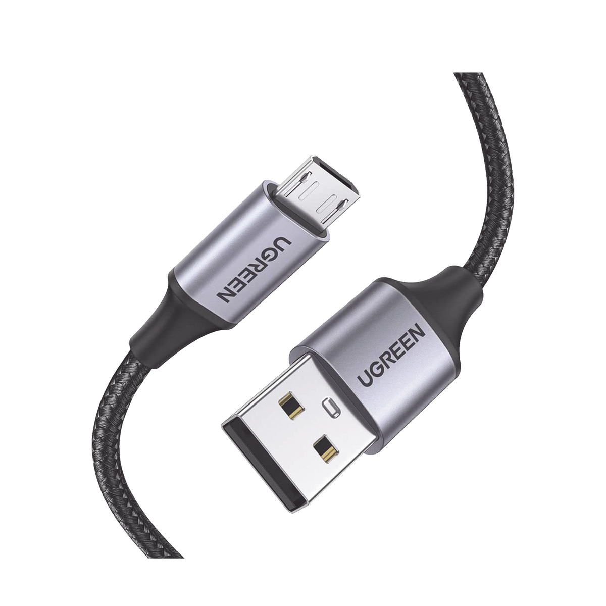 Cable USB-A a Micro USB | 1 Metro (3.28 Pies) | Carga Rápida | QC 3.0/2.0 | FPC | AFC | Transferencia de Datos de 480 Mbps | Recarga hasta 18W | Protección Integrada | Caja de Aluminio | Nylon Trenzado | Color Negro