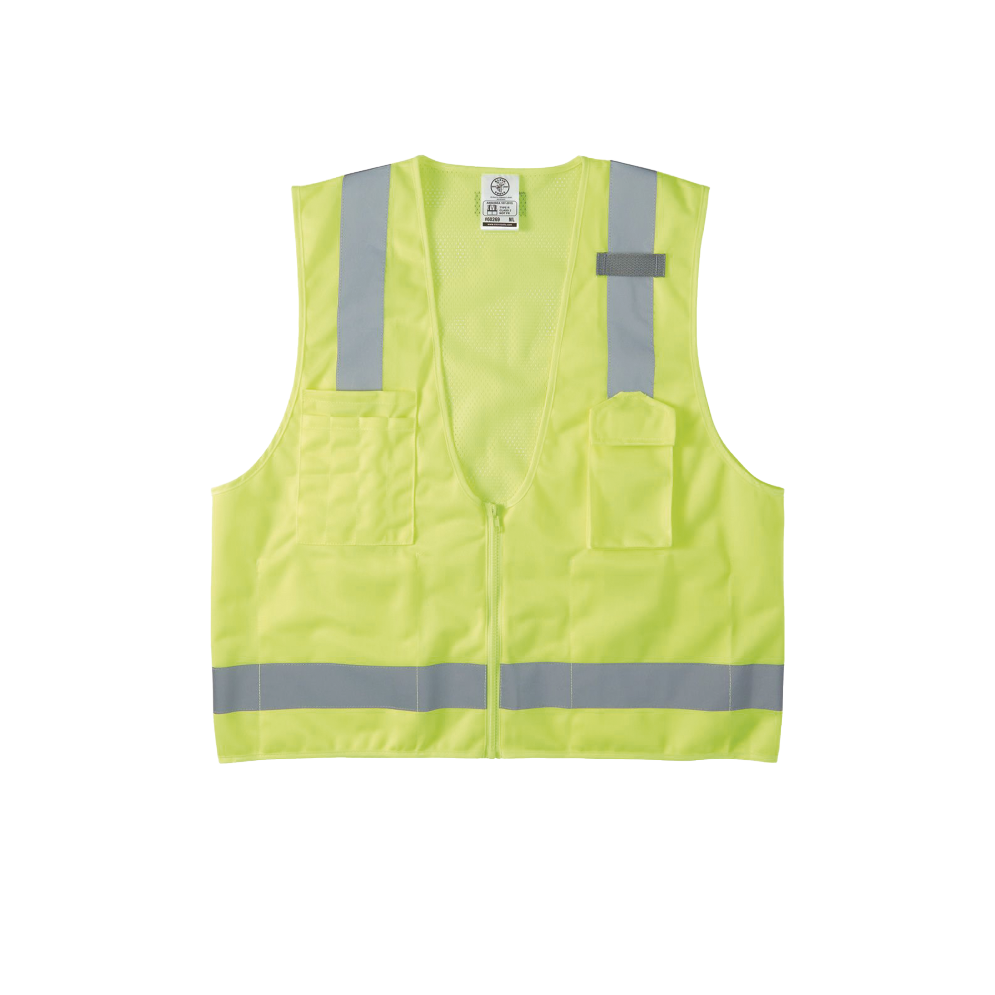 Chaleco de seguridad reflectante de alta visibilidad, mediano/grande. Con múltiples bolsillos de diferente capacidad