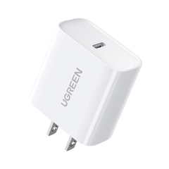 Cargador USB-C de 20W | 1 USB-C de Carga Rápida | QC4.0+ | PD3.0 | PPS | BC1.2| Carga Inteligente | Chip PWM | Múltiple Protección | Mayor Eficiencia Energética | Tamaño Compacto | Carcasa Ignifuga | Color Blanco.