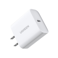 Cargador USB-C de 20W | 1 USB-C de Carga Rápida | QC4.0+ | PD3.0 | PPS | BC1.2| Carga Inteligente | Chip PWM | Múltiple Protección | Mayor Eficiencia Energética | Tamaño Compacto | Carcasa Ignifuga | Color Blanco.