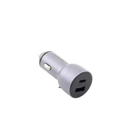 Cargador de Auto 52.5W | Puerto USB-A y USB-C | Carga Rápida | Compatible con Vehículos de 12 y 24 VCD | PD3.0 + QC3.0 | Chip Inteligente | Diseño Compacto  Mayor Eficiencia Energética | Caja de Aluminio.