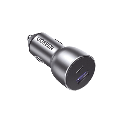 Cargador de Auto 52.5W | Puerto USB-A y USB-C | Carga Rápida | Compatible con Vehículos de 12 y 24 VCD | PD3.0 + QC3.0 | Chip Inteligente | Diseño Compacto  Mayor Eficiencia Energética | Caja de Aluminio.