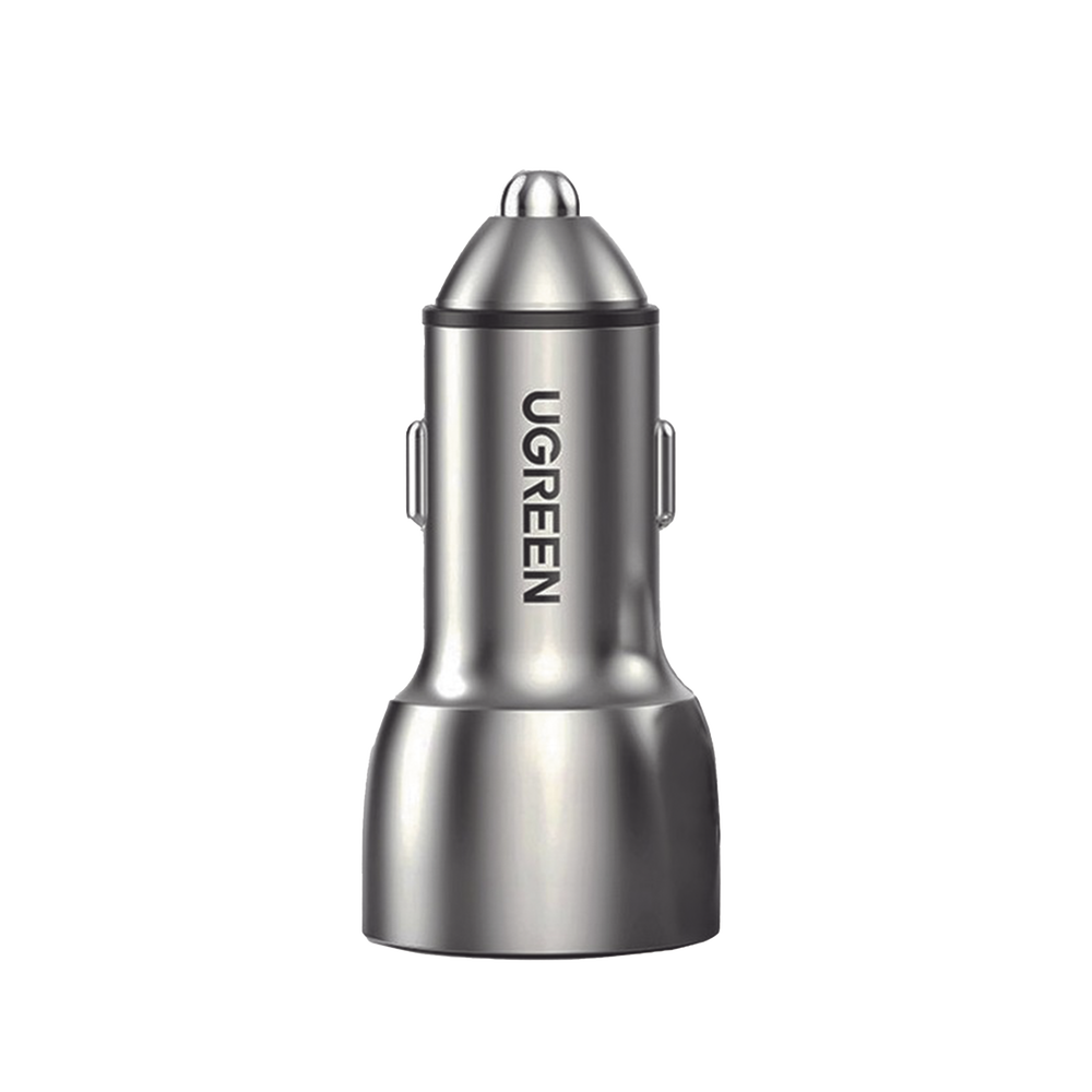 Cargador de Auto 52.5W | Puerto USB-A y USB-C | Carga Rápida | Compatible con Vehículos de 12 y 24 VCD | PD3.0 + QC3.0 | Chip Inteligente | Diseño Compacto Mayor Eficiencia Energética | Caja de Aluminio
