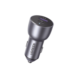 Cargador de Auto 52.5W | Puerto USB-A y USB-C | Carga Rápida | Compatible con Vehículos de 12 y 24 VCD | PD3.0 + QC3.0 | Chip Inteligente | Diseño Compacto  Mayor Eficiencia Energética | Caja de Aluminio.