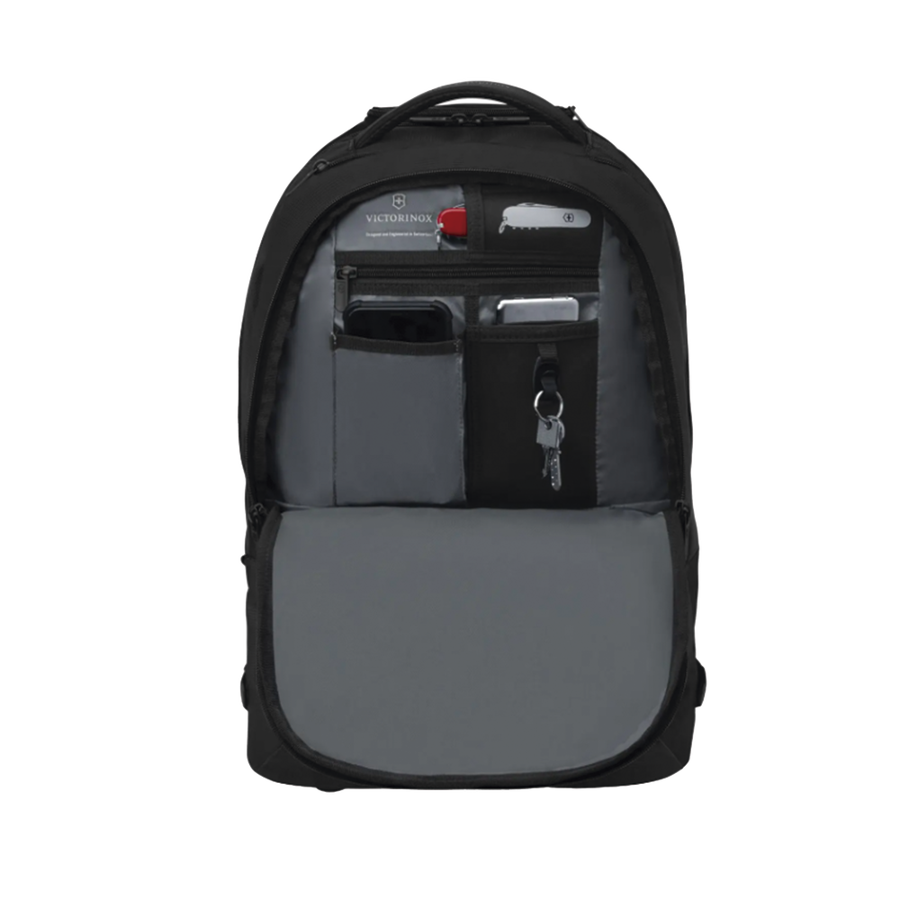 Mochila VX Sport EVO con Ruedas, Mango Telescópico y Correas al Hombro. Fabricada en Poliéster Negro repelente al Agua. Backpack on Wheels.