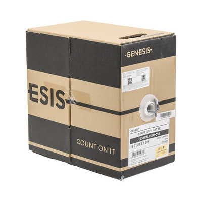 Bobina de Cable de 305 Metros UTP Cat5e / Color Gris / UL, CM, Probado a 350 Mhz / Para Aplicaciones de CCTV, Redes de Datos, IP megapixel, Control RS485