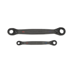 Juego de 2 llaves Estriadas de Matraca 4 en 1 con 8 Medidas Inglesas 1/2-5/8", 3/4-9/16", 1/4-3/8", 7/16-5/16"