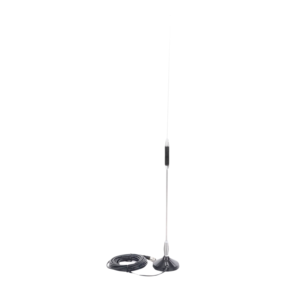 Antena Móvil para Rango de Frecuencia de Banda Civil (CB) 26.960 - 27.400 MHz.