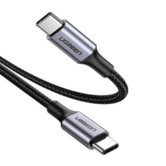 Cable USB-C a USB-C | 1 Metro | Carga Rápida de hasta 100W | Transferencia de datos 480 Mbps | PD3.0 | QC4.0/3.0/2.0 | FPC | AFC | Protección Integrada| Caja de Aluminio | Nylon Trenzado | Amplia Compatibilidad | Color Negro.