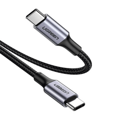 Cable USB-C a USB-C | 1 Metro | Carga Rápida de hasta 100W | Transferencia de datos 480 Mbps | PD3.0 | QC4.0/3.0/2.0 | FPC | AFC | Protección Integrada| Caja de Aluminio | Nylon Trenzado | Amplia Compatibilidad | Color Negro.