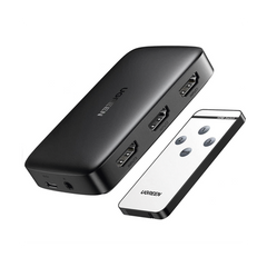 Conmutador HDMI (Switch) 4K@30Hz | 3 Entradas a 1 Salida | 3D | Transmisión Estable | Incluye Control Remoto | Receptor de Infrarrojos | Indicador LED | Chip Inteligente | Incluye Cable Micro USB para Alimentación.