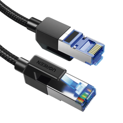 Cable Ethernet Cat8 CLASS F/FTP Redondo con Malla de Nylon 1 Metro (3.28 Pies)
