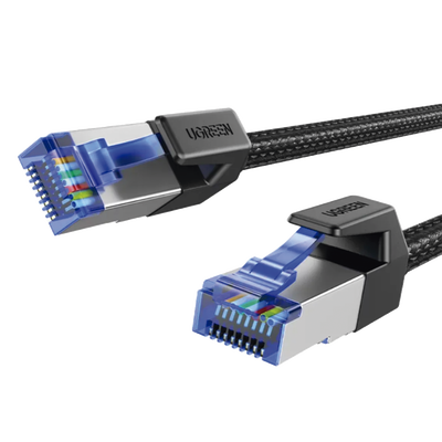 Cable Ethernet Cat8 CLASSâ… F/FTP Redondo con Malla de Nylon 2 Metros